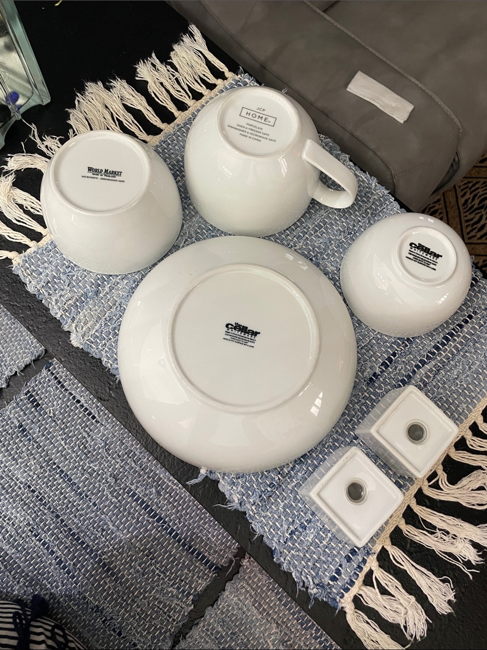 White Ceramic Dinnerware Set - Classic White Bowls, Mug & S&P Collection 6 pc. - Picture 2 of 6